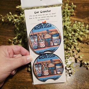 Nurse Fuel Car Coasters with Coffee Design